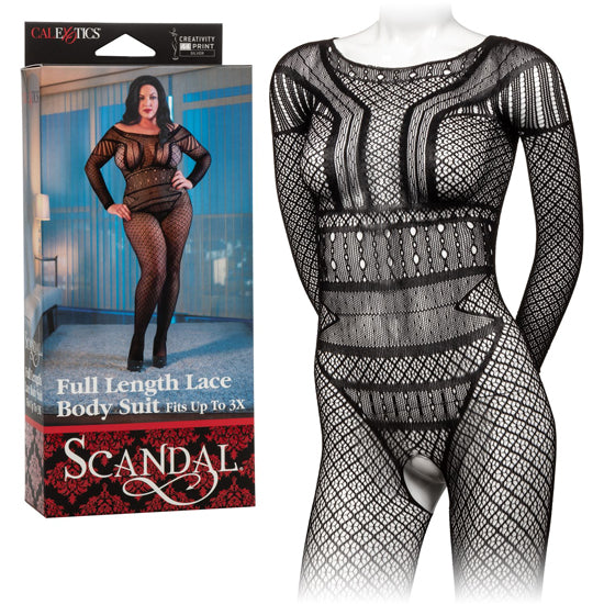 Scandal Plus Size Full Length Lace Body Suit