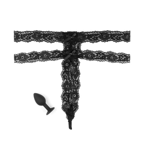 Plug Anal Hookup Panties Crotchless Secret Gem- XL-XXL