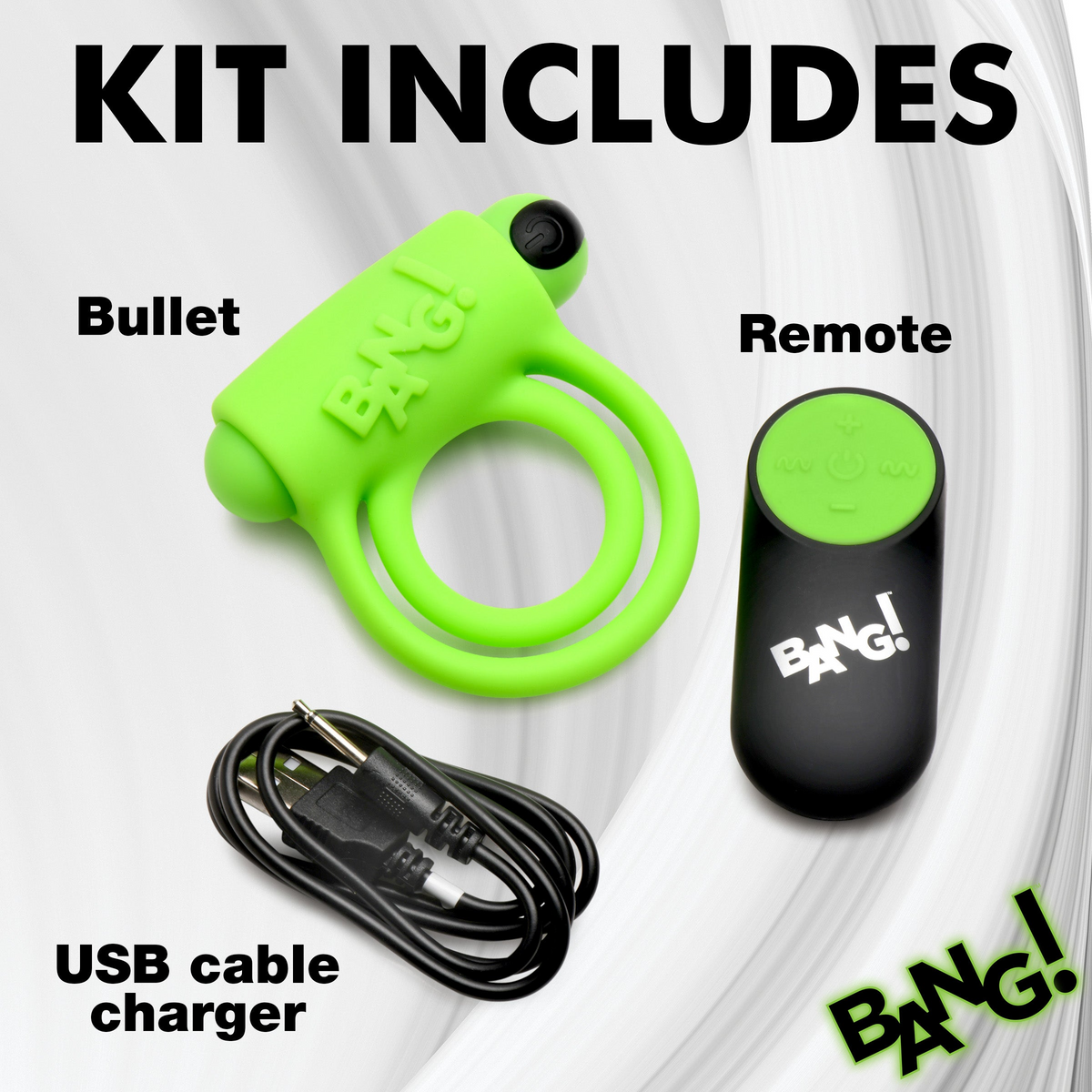 Anillo Bang Silicone Cock Ring and Bullet with Remote